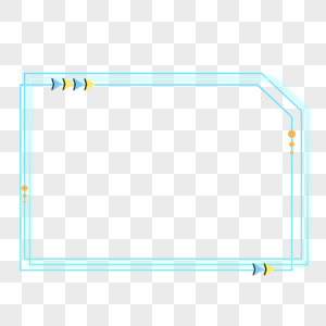 可爱卡通手绘科技边框高清图片