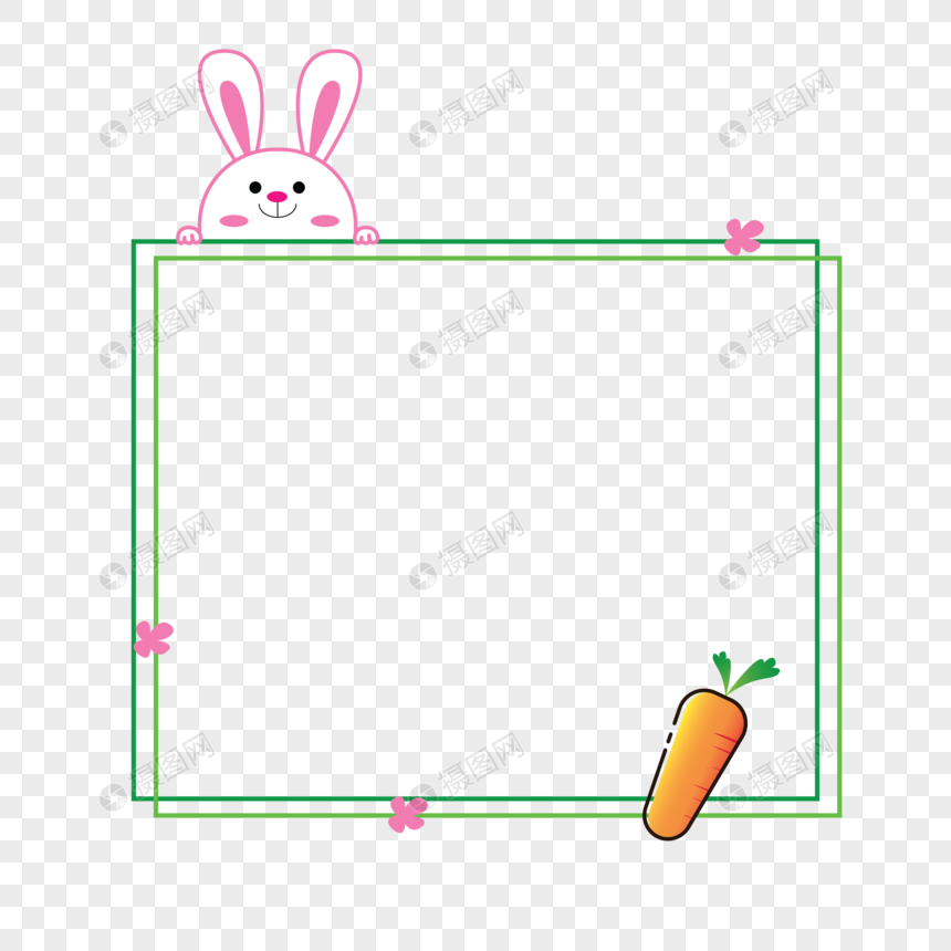 可爱兔子边框图片