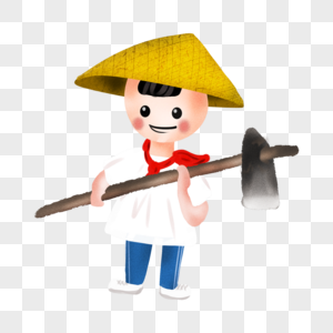 小猪拿锄头图片