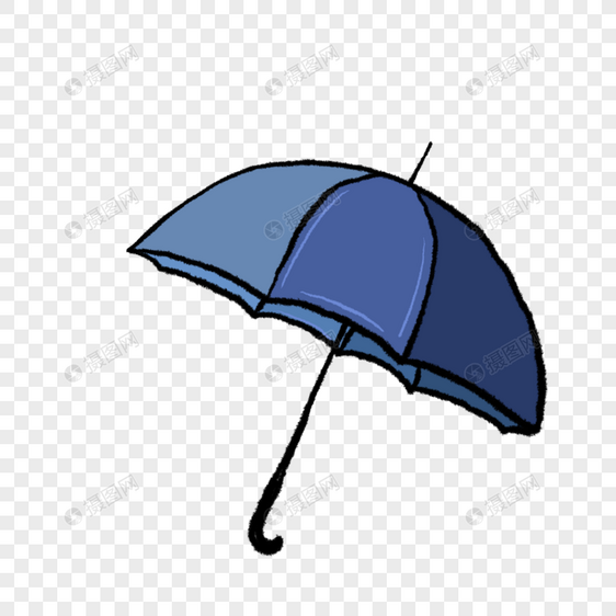 一把蓝色的雨伞插图图片
