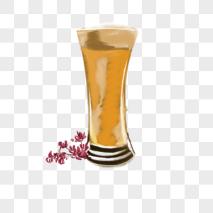 一杯啤酒装饰插图图片