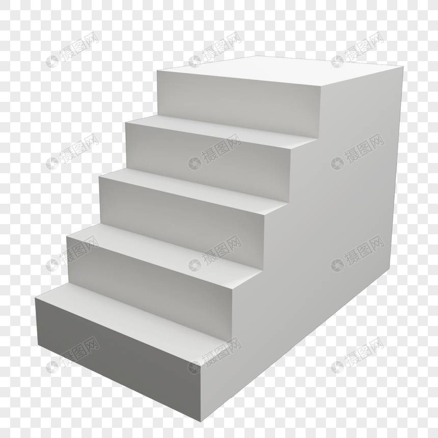 白色立体台阶楼梯图片