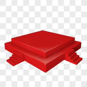 红色方形台阶舞台图片