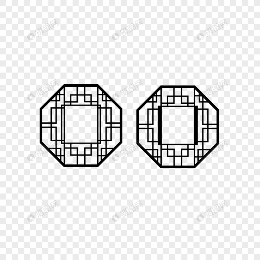 中国古风窗花素材图片