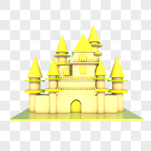 C4D城堡扁平化简洁图片