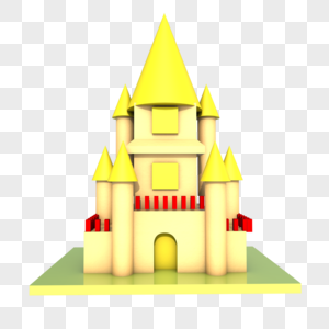 C4D城堡建筑物插画图片