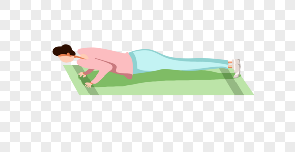 在瑜伽垫上锻炼身体的女性图片