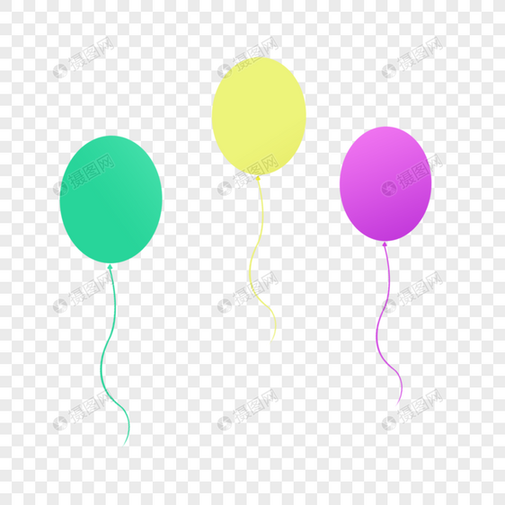 三个气球粉红漂浮气球图片