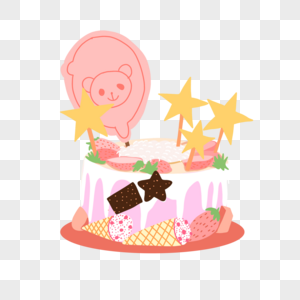 粉色少女蛋糕图片