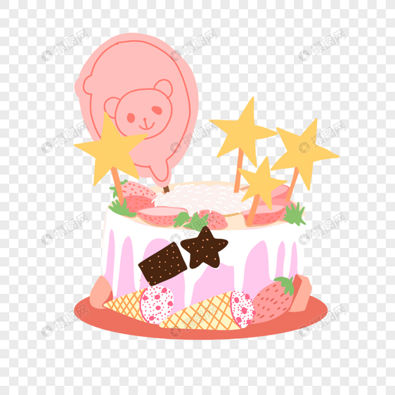 粉色少女蛋糕图片