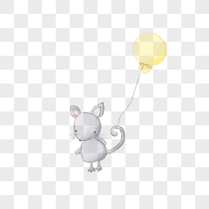 拿着气球的老鼠高清图片