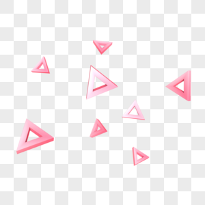 立体粉色漂浮三角形图片