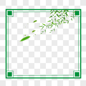 绿色柳叶边框图片