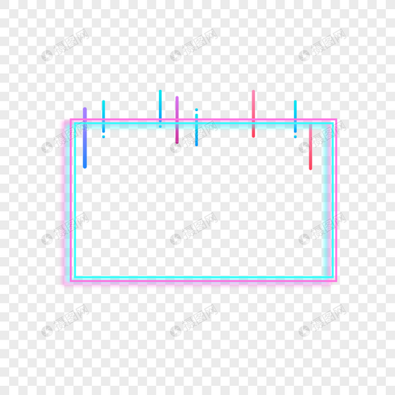 大气科技炫彩几何边框图片