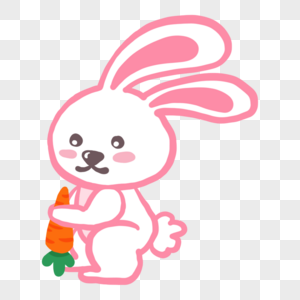 复活节可爱小兔子与胡萝卜图片