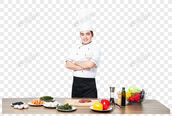 餐桌前的厨师图片