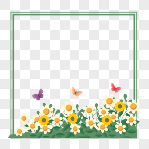 春天的花丛边框图片