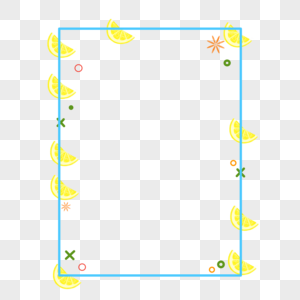 手绘卡通可爱夏日清凉水果柠檬边框图片