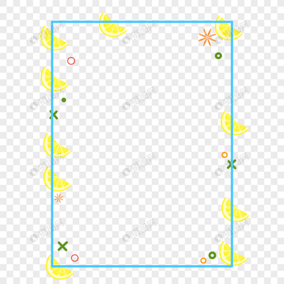 手绘卡通可爱夏日清凉水果柠檬边框图片