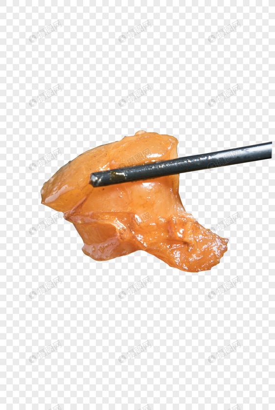 筷子夹鸡肉图片