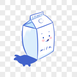 可爱卡通盒装牛奶图片素材
