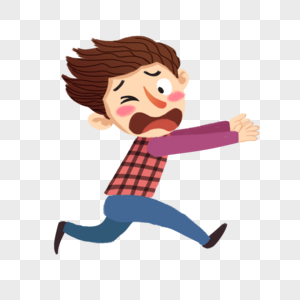 奔跑卡通人物图片