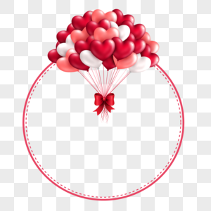 红色气球圆形边框图片