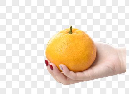 手里拿着橘子图片