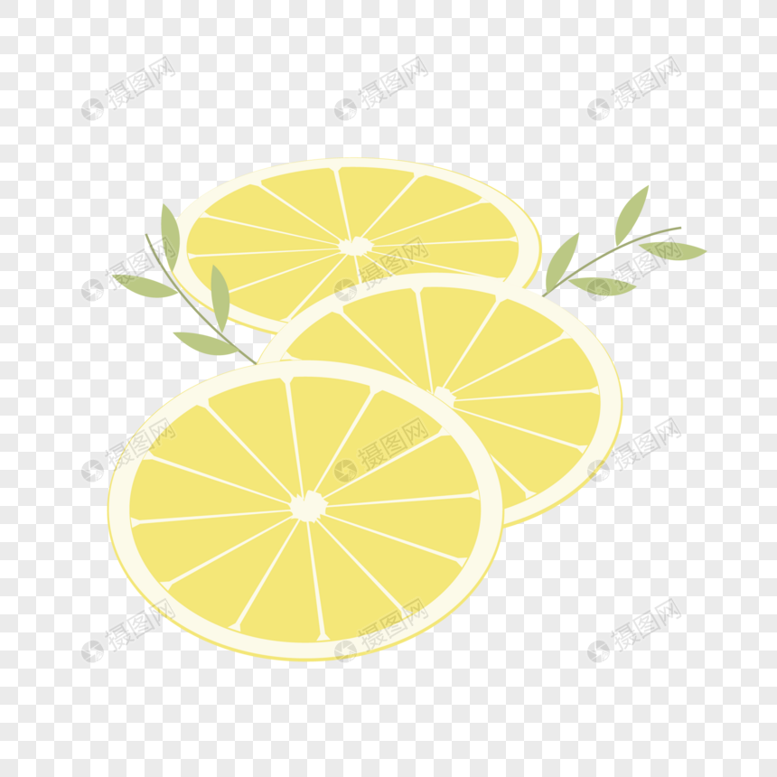 柠檬片矢量装饰免抠素材图片