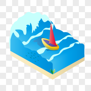 2.5d立体海浪图片素材