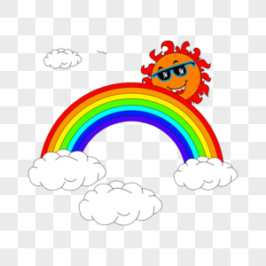 彩虹云朵太阳图片