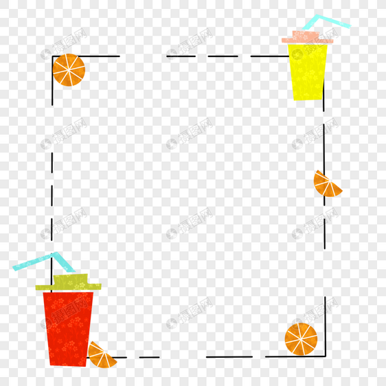 夏季元素边框饮料图片