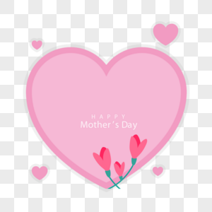 粉色母亲节爱心边框设计高清图片