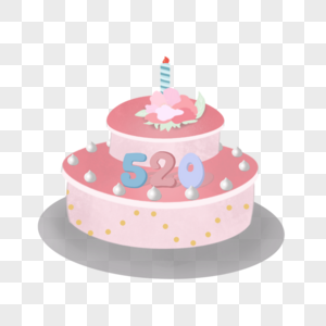 520情人节粉色节日蛋糕装饰图片