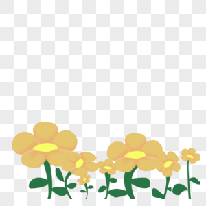 手绘黄色花卉图片
