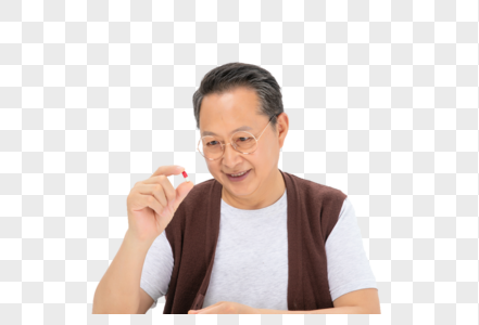 吃药的男人图片