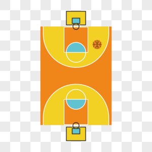 篮球场矢量插图图片