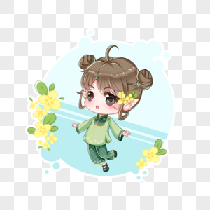 迎春花岸边元素素材