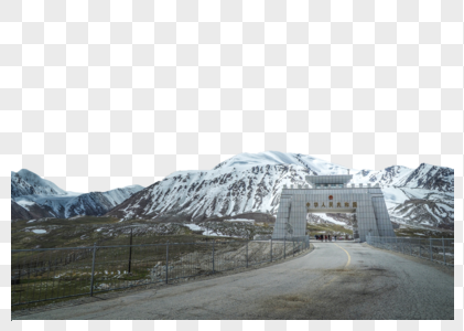 新疆帕米尔高原红其拉甫国门高清图片