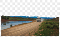 新疆村庄道路图片
