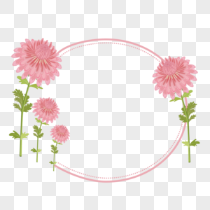 粉红彩棠花边框图片