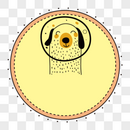黄色圆形卡通狗边框图片