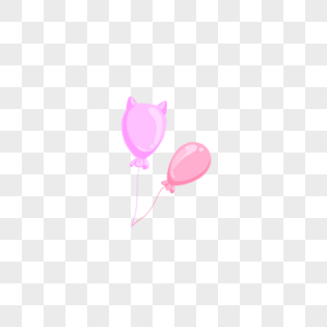 手绘可爱成对粉红小气球高清图片