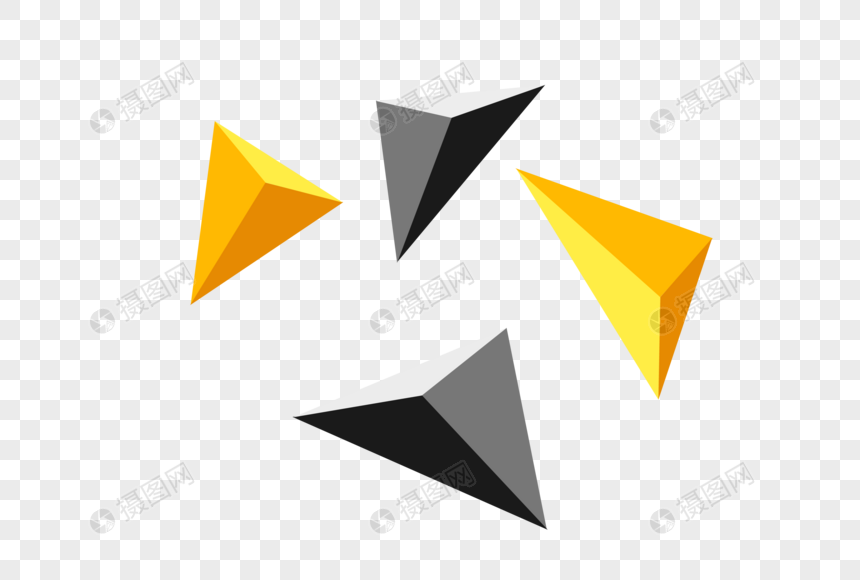 立体三角体免抠素材元素素材下载 正版素材 摄图网