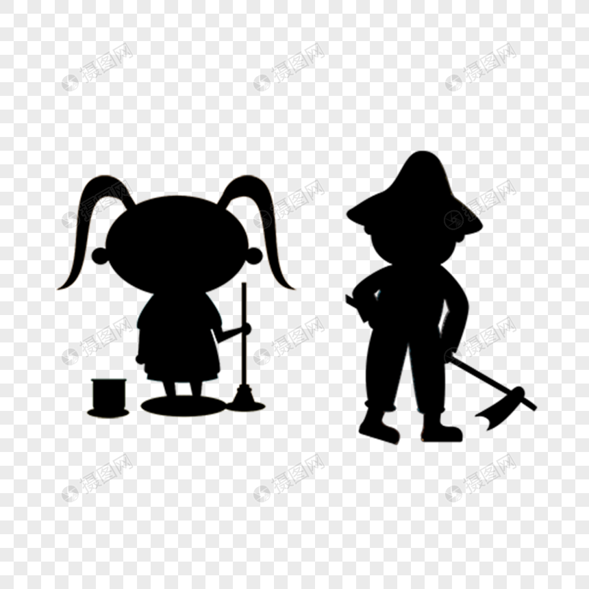 劳动节人物剪影