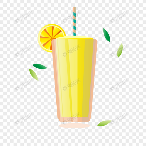 柠檬饮品矢量图图片