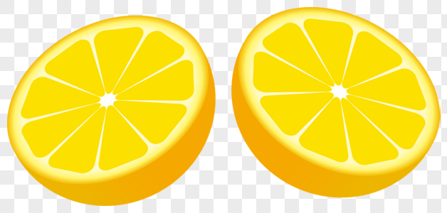 对半切柠檬一片西瓜高清图片