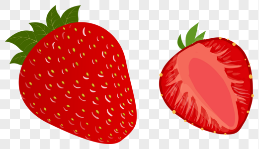 半个草莓香甜奶香的高清图片