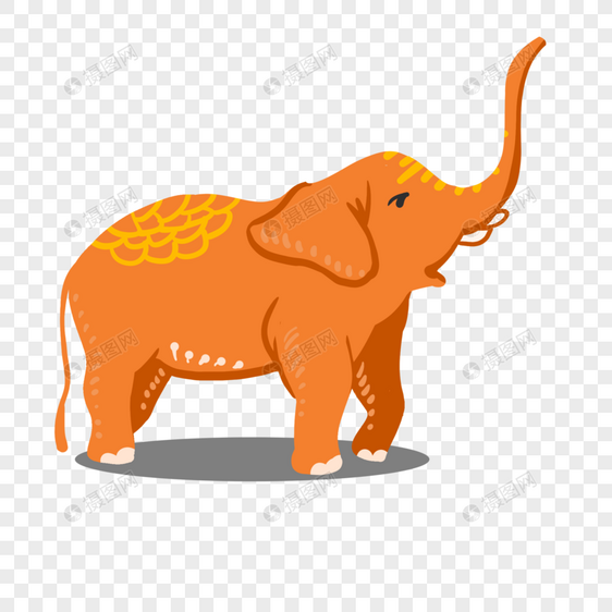 橙色大象图片