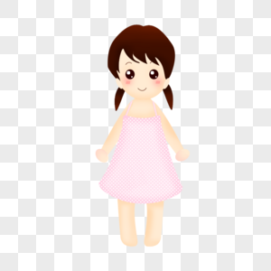 一个人惊慌失措卡通小女孩素材